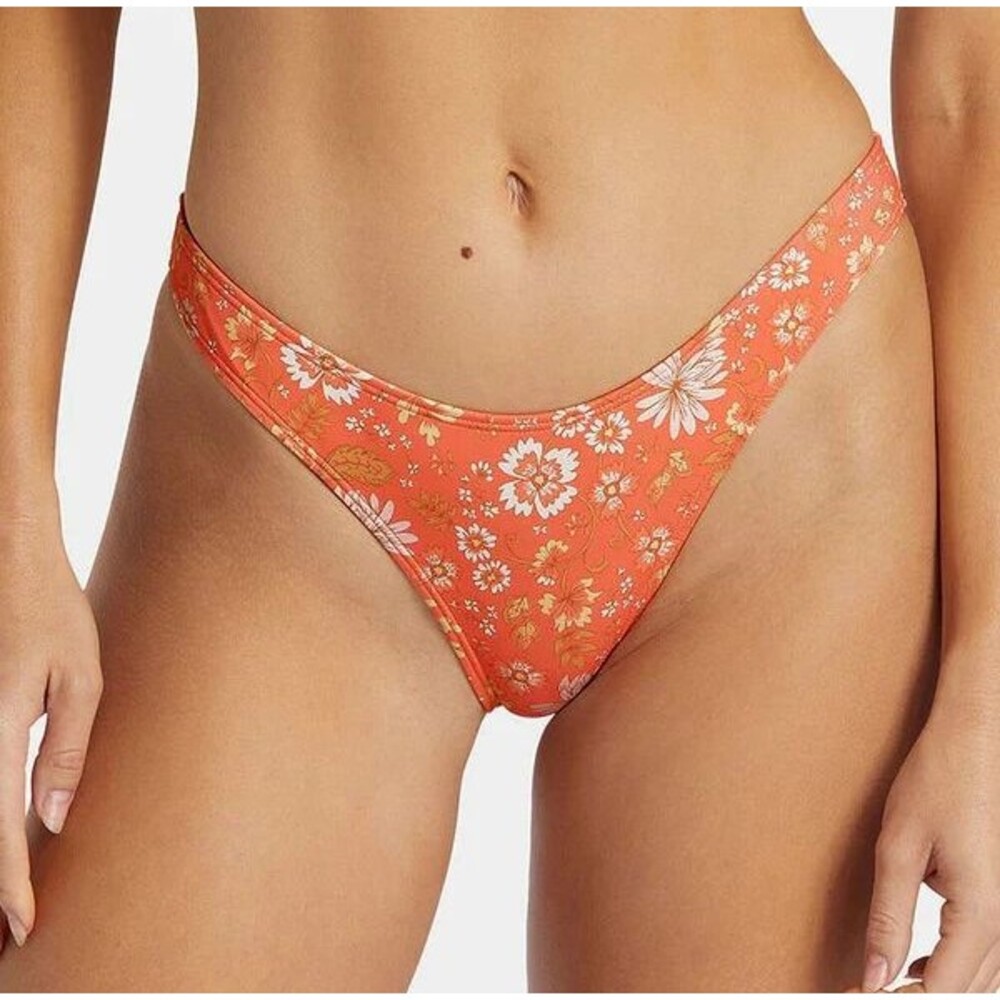 Billabong Women MEDIUM In Dream Space Hike Bottom Medium Coverage Coral Floral
